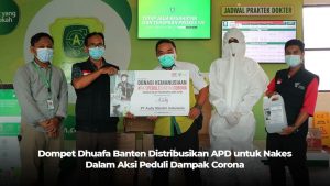 aksi peduli dambak corona, sumbangan apd dompet dhuafa banten
