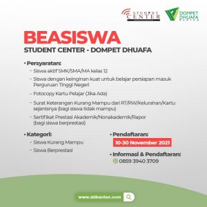 dompet dhuafa dan center adakan kerjasama beasiswa persiapan masuk perguruan tinggi